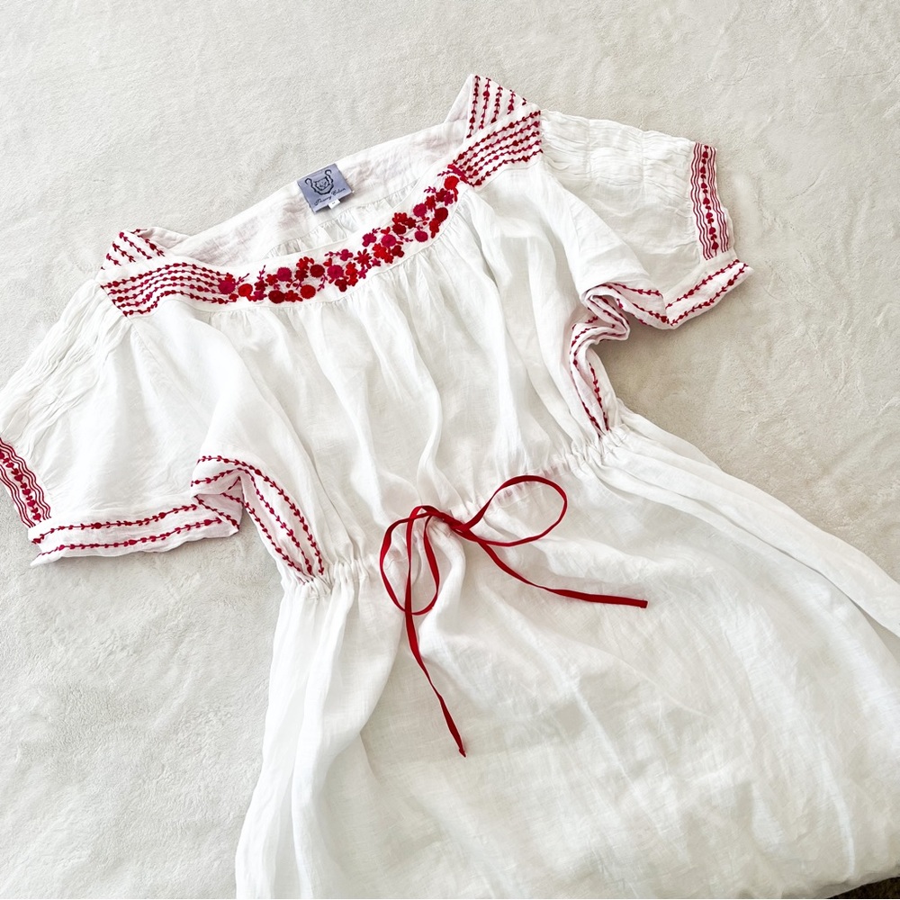Thierry Colson Tina Long Embroidered Midi Dress Size Medium - Picture 4 of 12